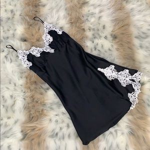 Lace Embellished Halter Dress Lingerie Pajamas Set